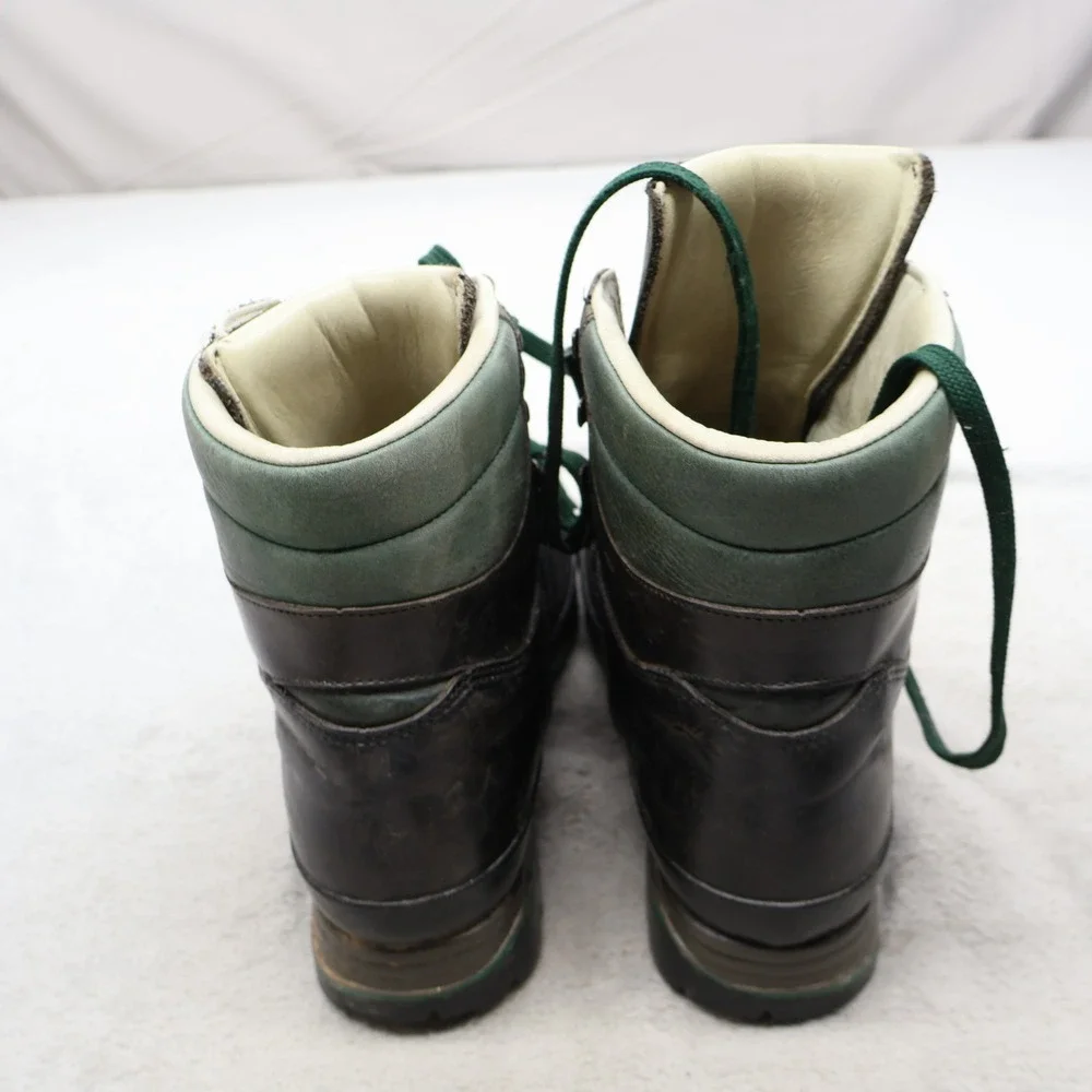 Raichle Mens 10 Hiking Boots Brn Leather Vibram Mountaineer Switzerland VTG RARE